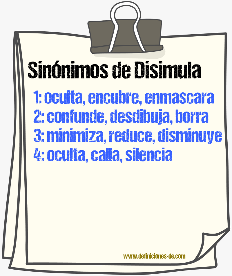 Sinónimos de disimula
