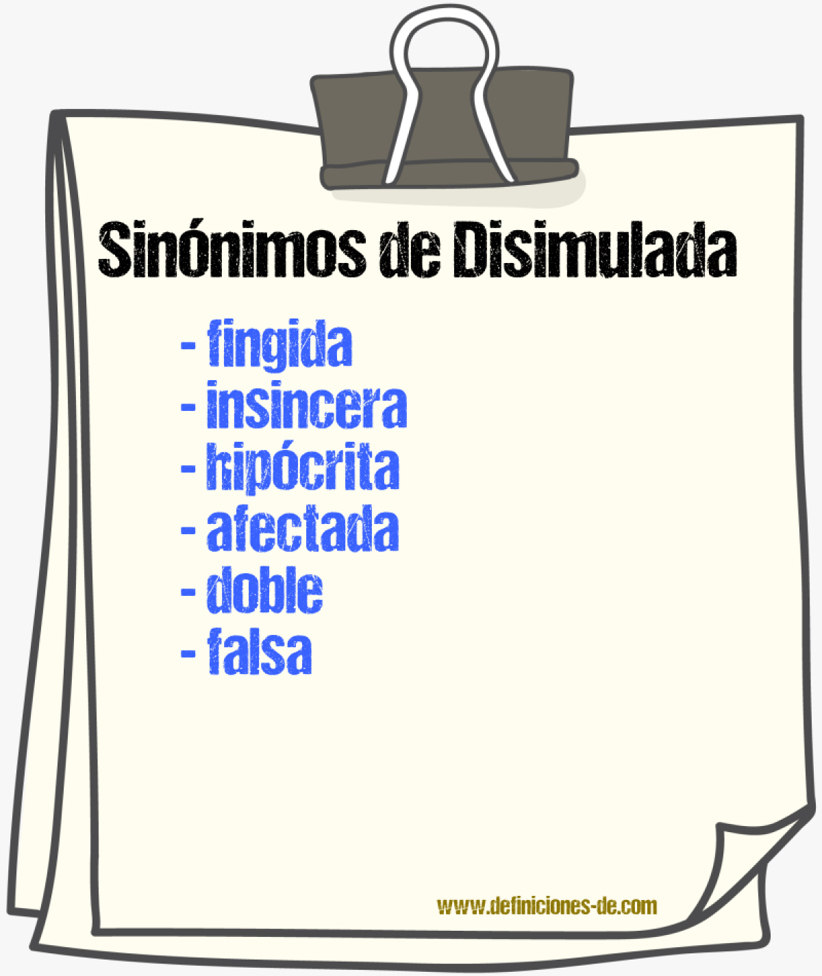 Sinónimos de disimulada