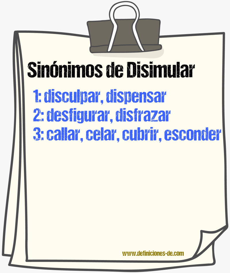 Sinnimos de disimular