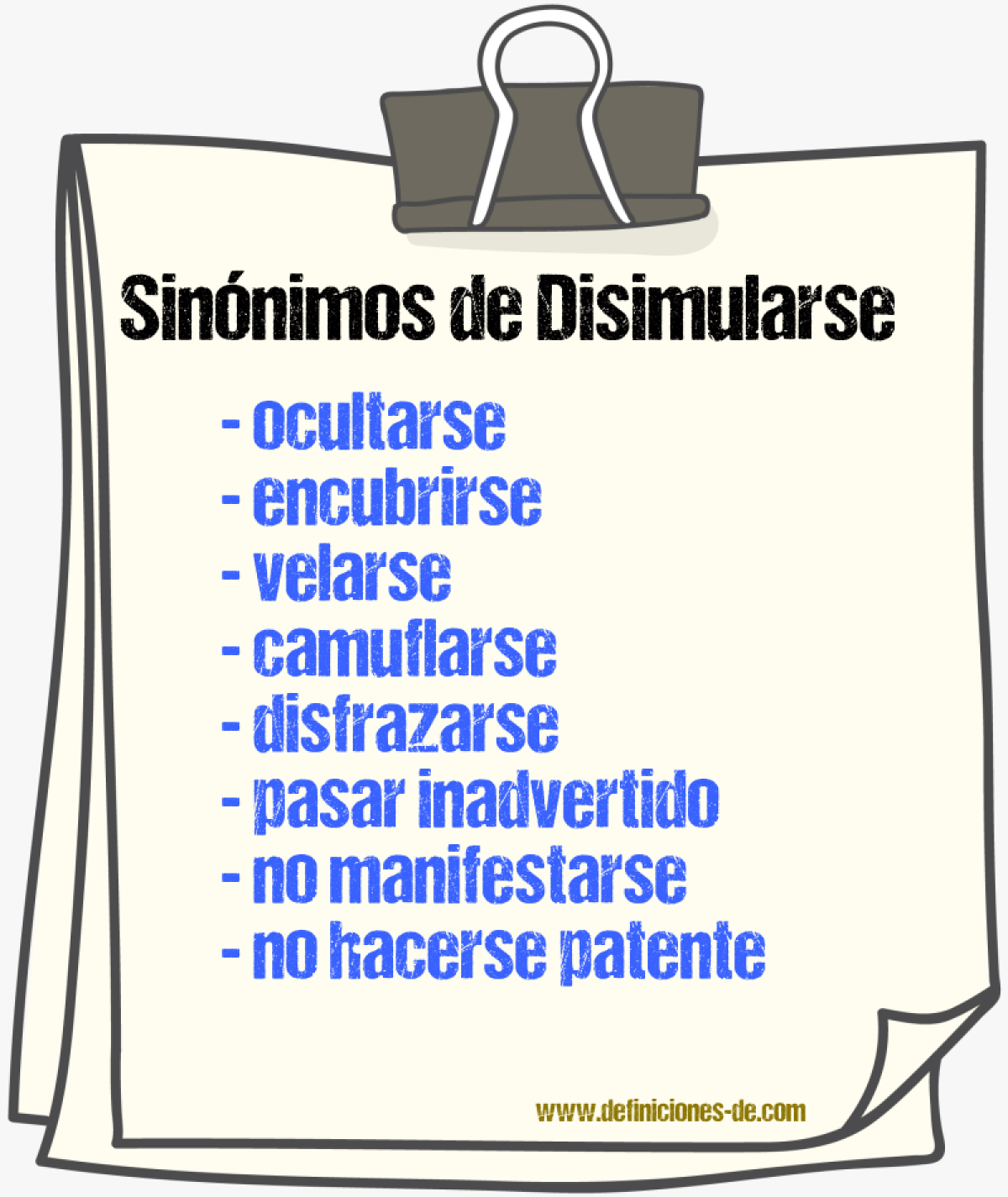 Sinónimos de disimularse