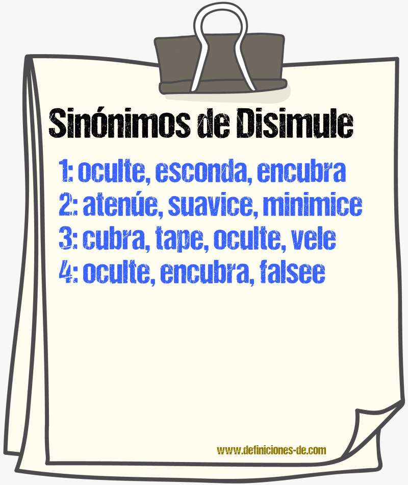 Sinónimos de disimule