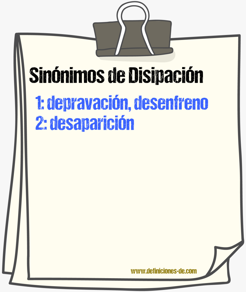 Sinnimos de disipacin