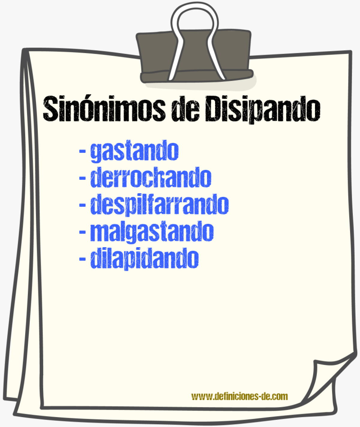 Sinónimos de disipando