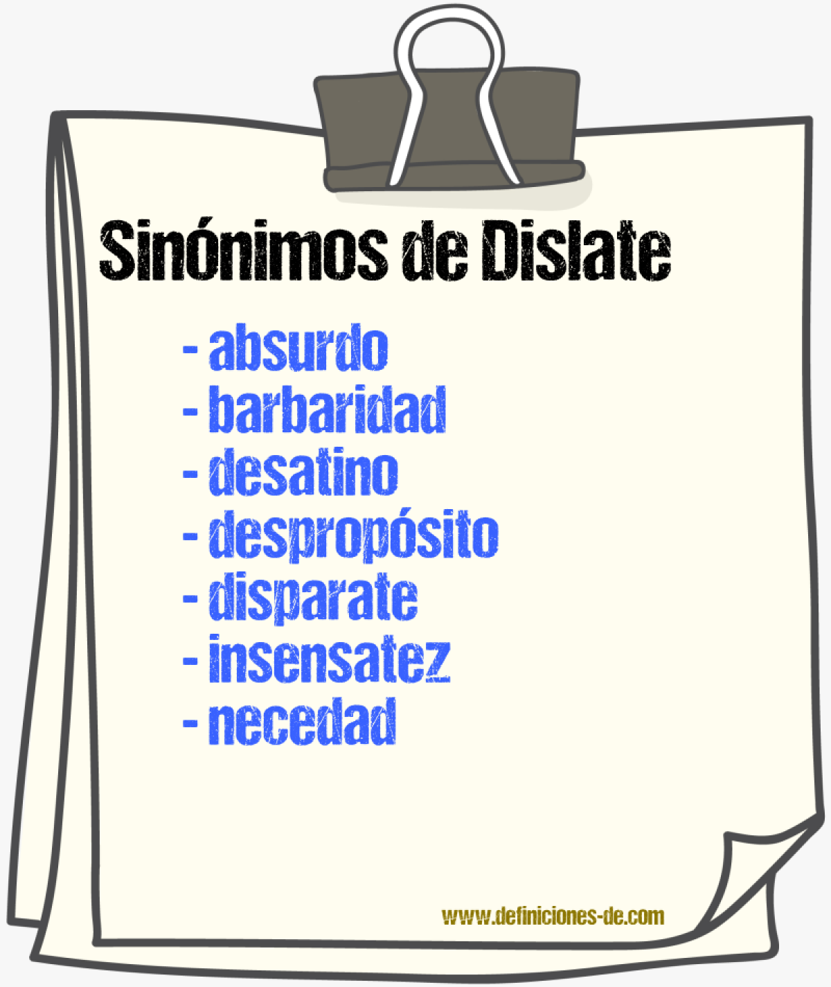 Sinnimos de dislate