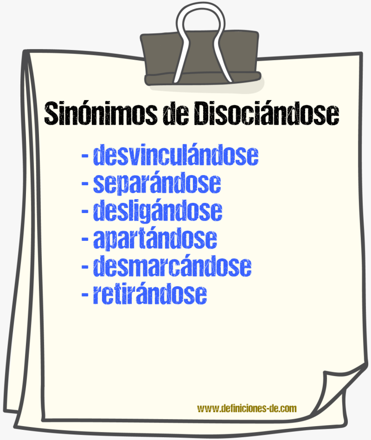 Sinónimos de disociándose