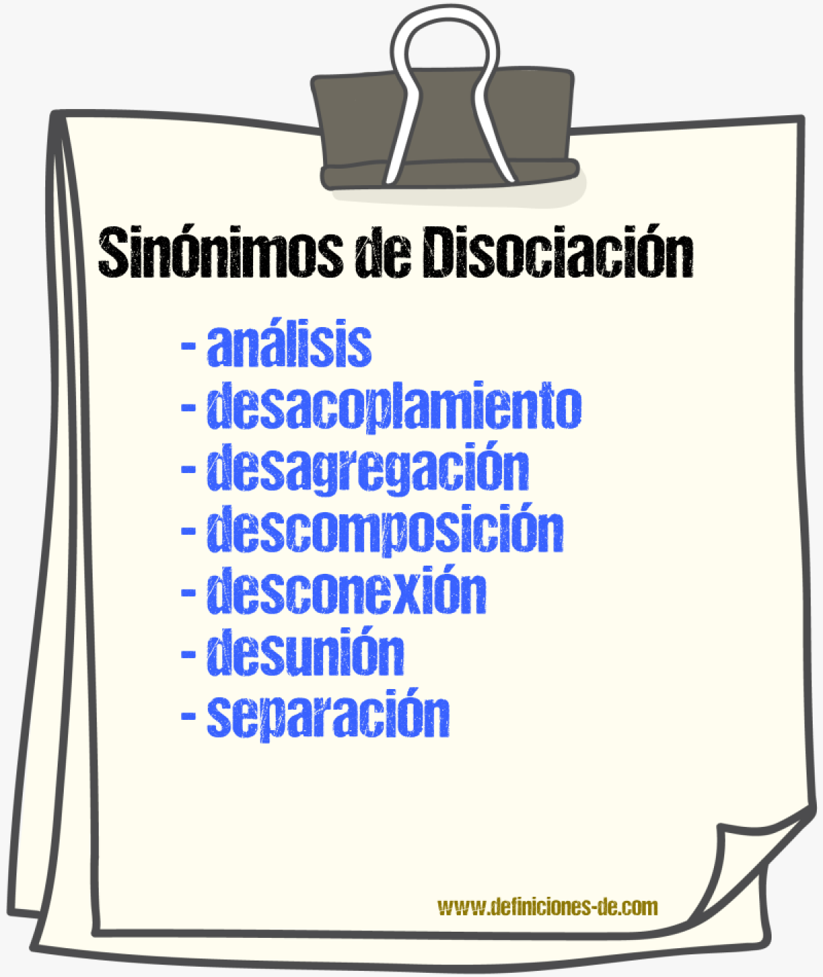 Sinnimos de disociacin