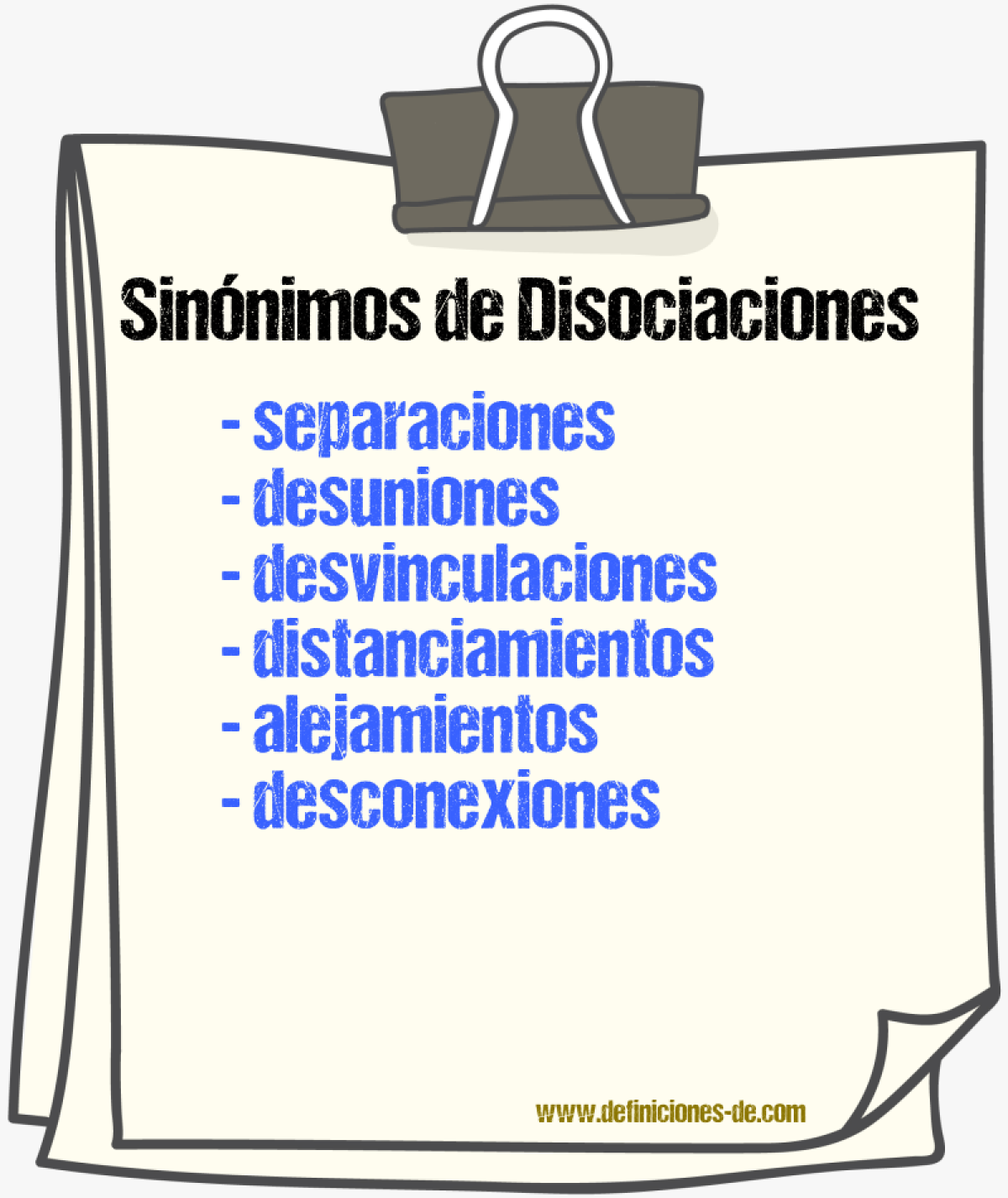 Sinónimos de disociaciones