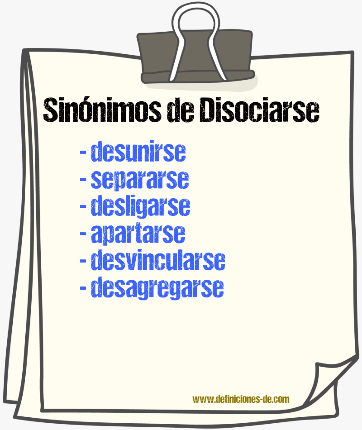 Sinónimos de disociarse