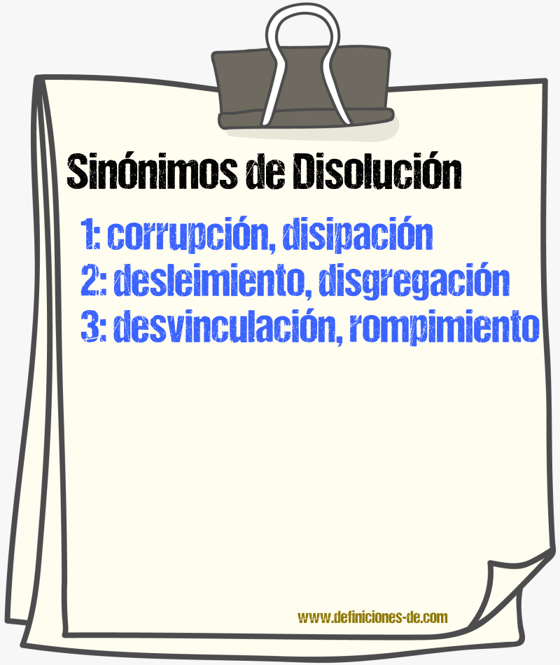 Sinnimos de disolucin