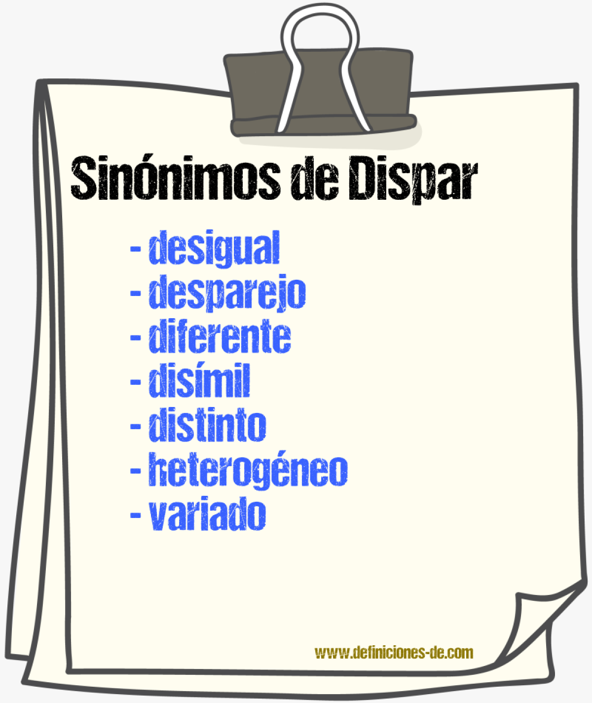 Sinnimos de dispar