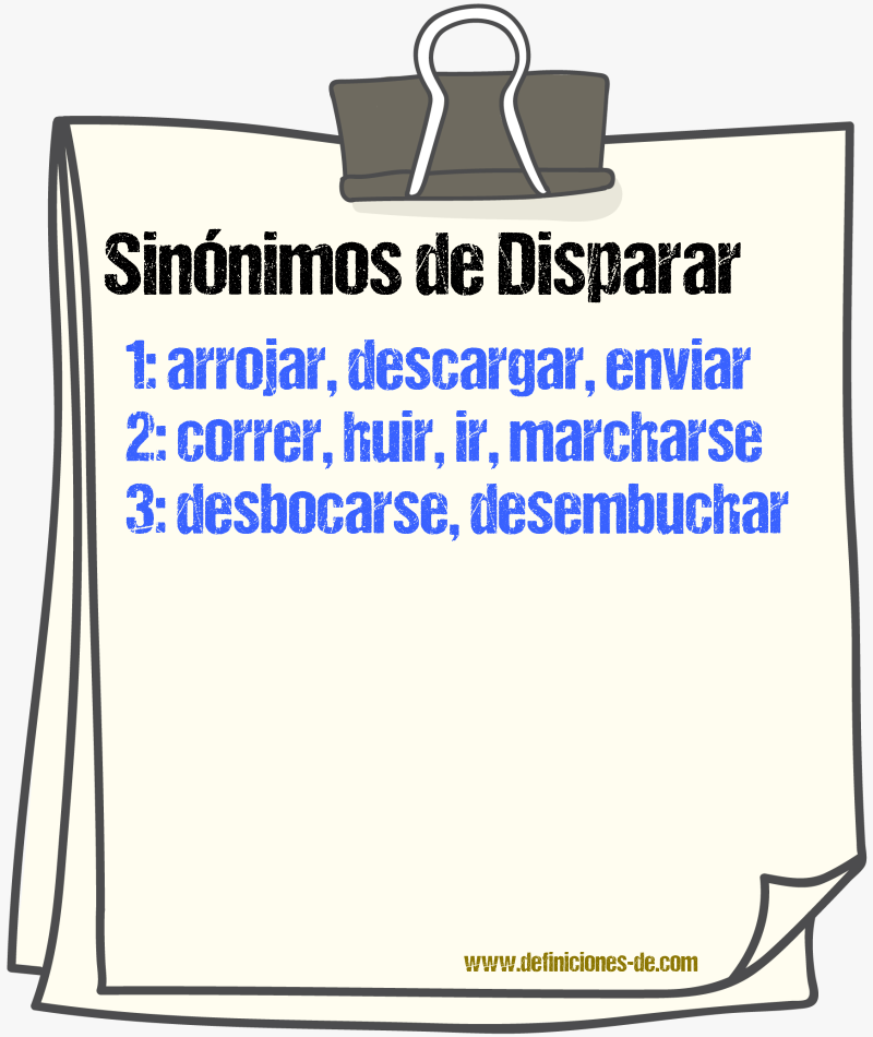 Sinnimos de disparar