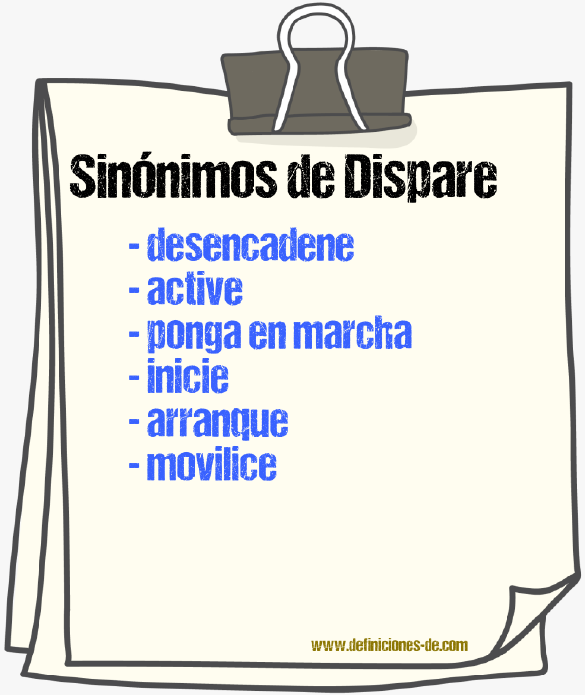 Sinónimos de dispare