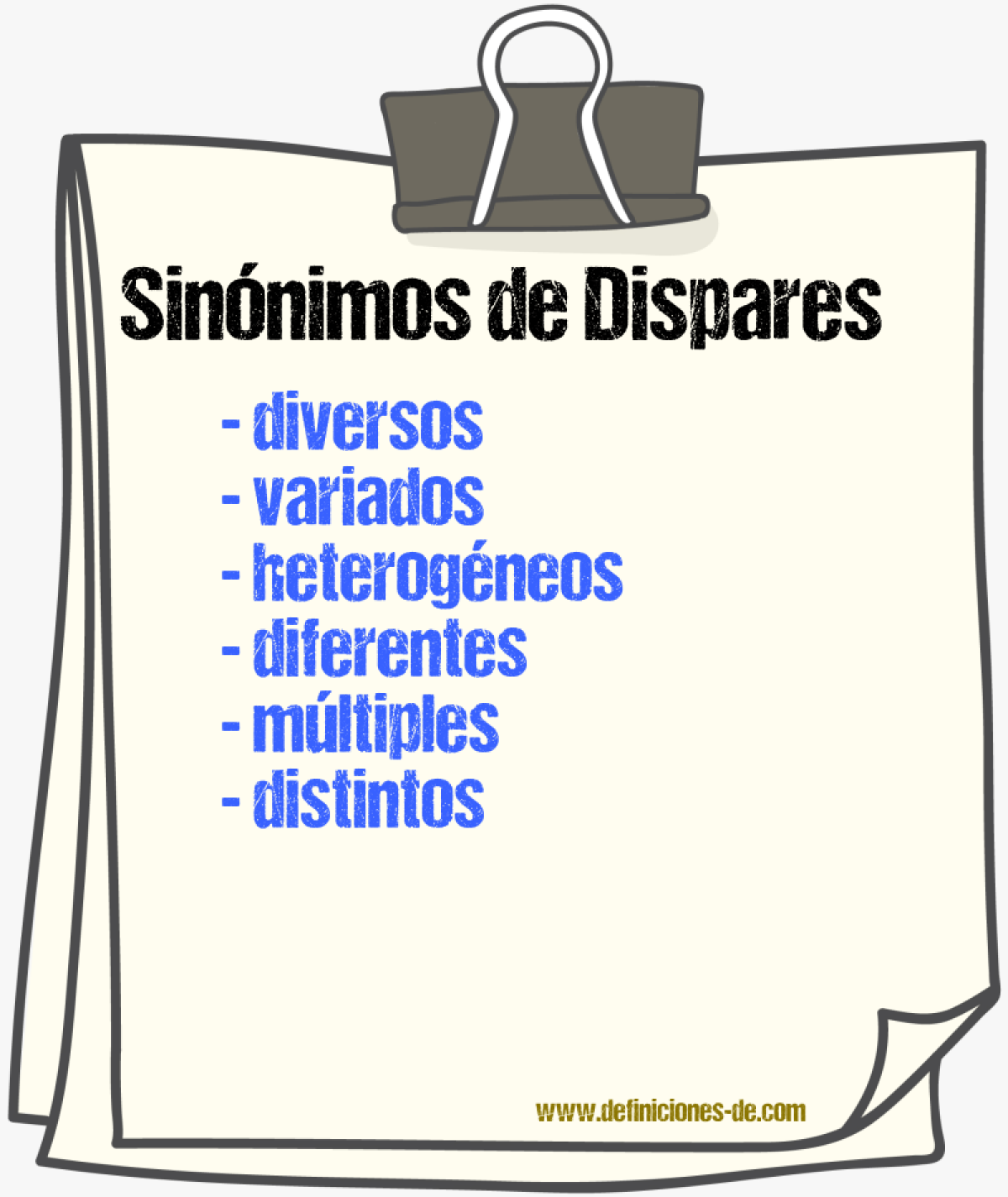 Sinónimos de dispares