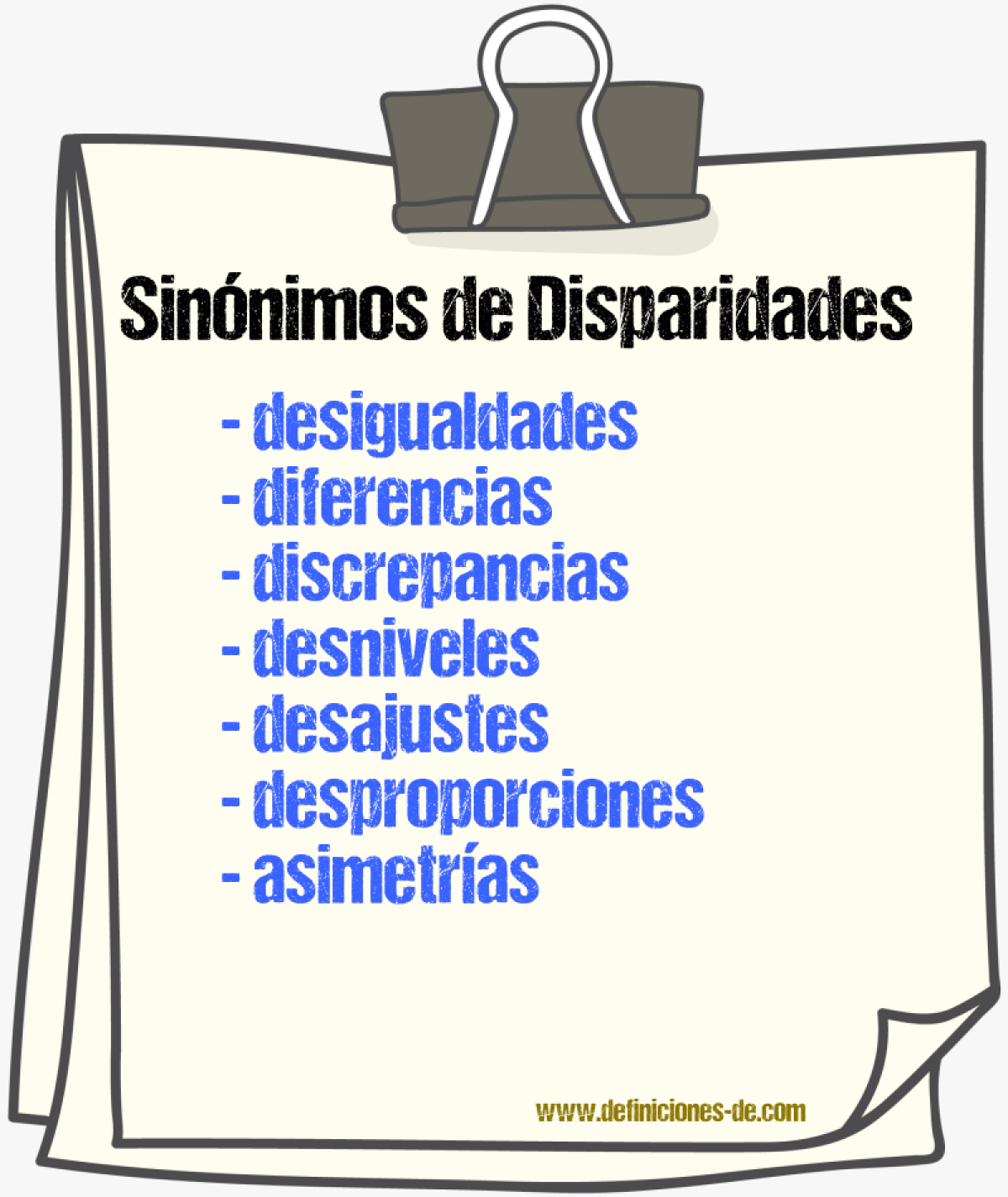 Sinónimos de disparidades