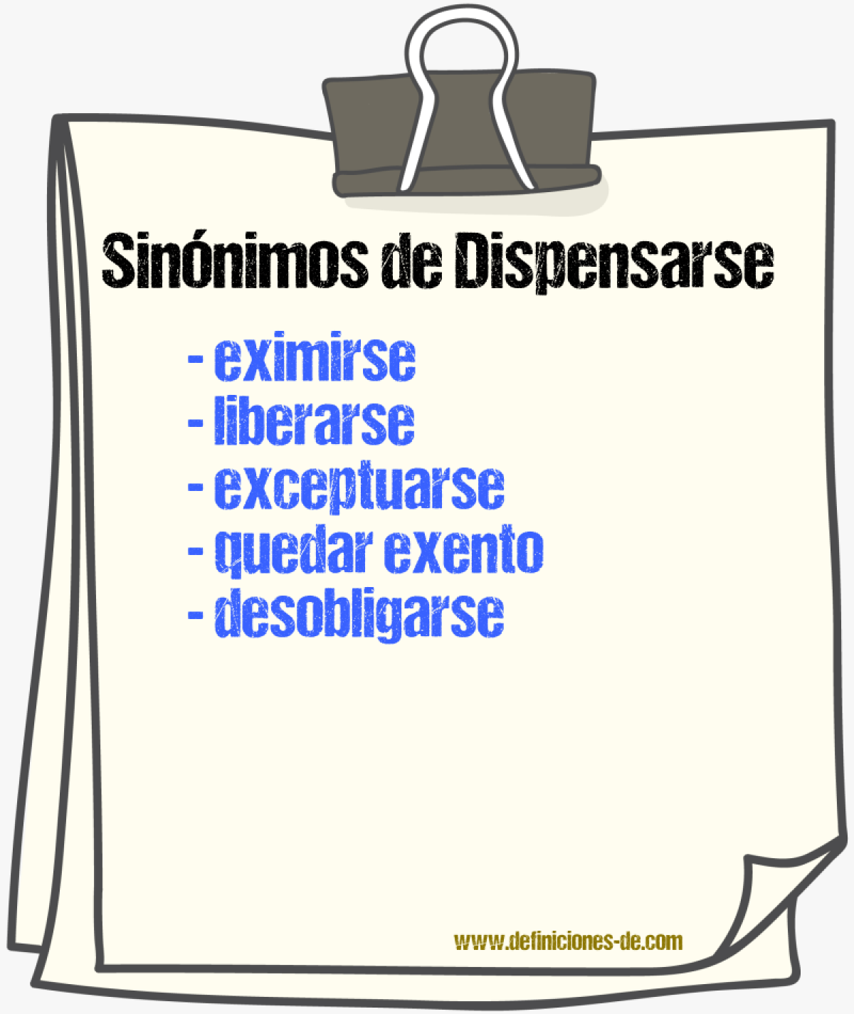 Sinónimos de dispensarse