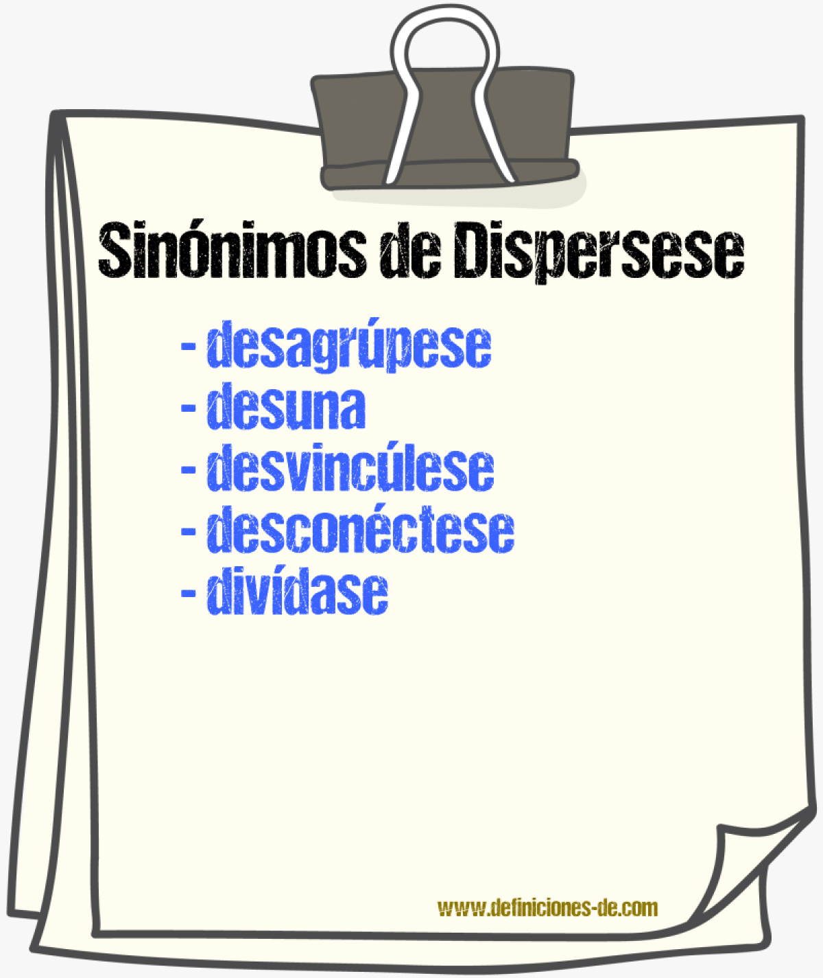 Sinónimos de dispersese