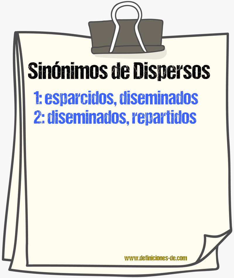 Sinónimos de dispersos