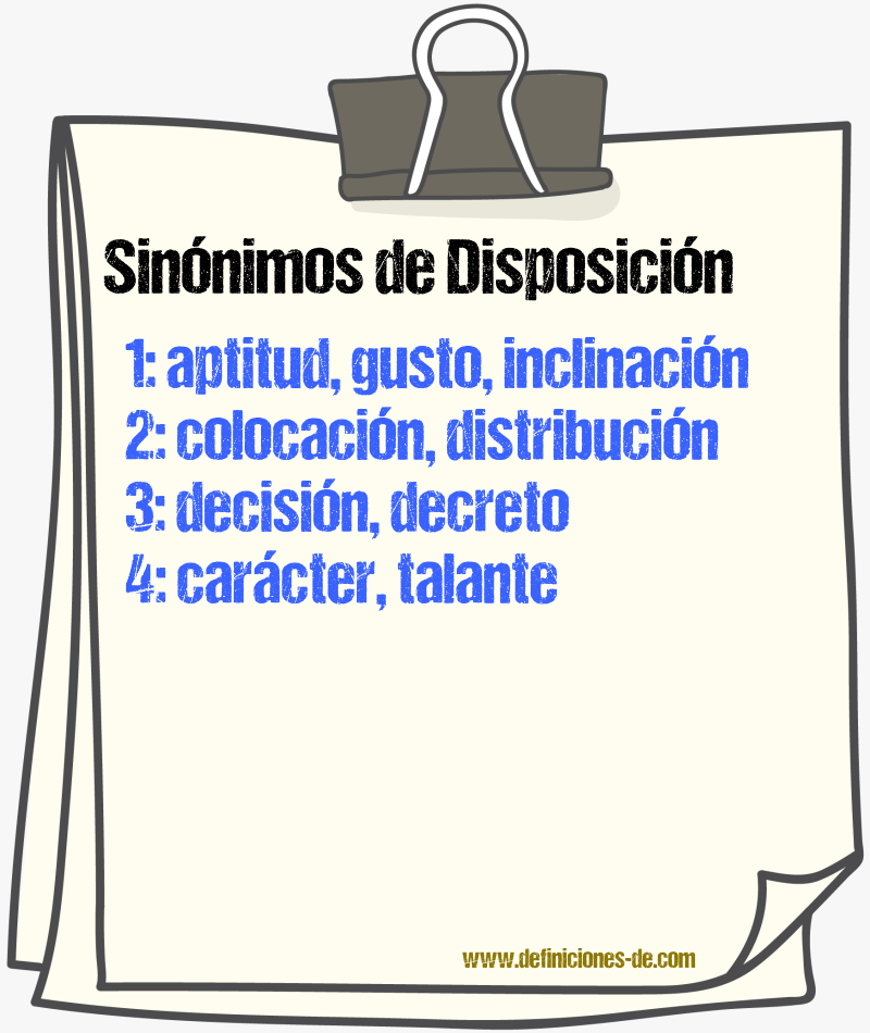 Sinnimos de disposicin