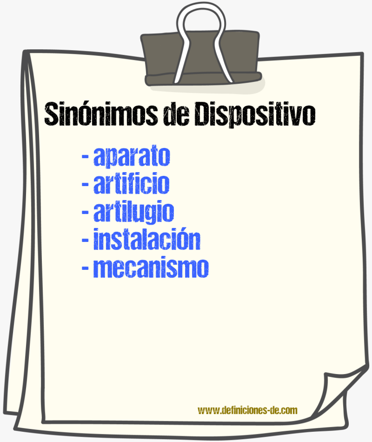 Sinnimos de dispositivo