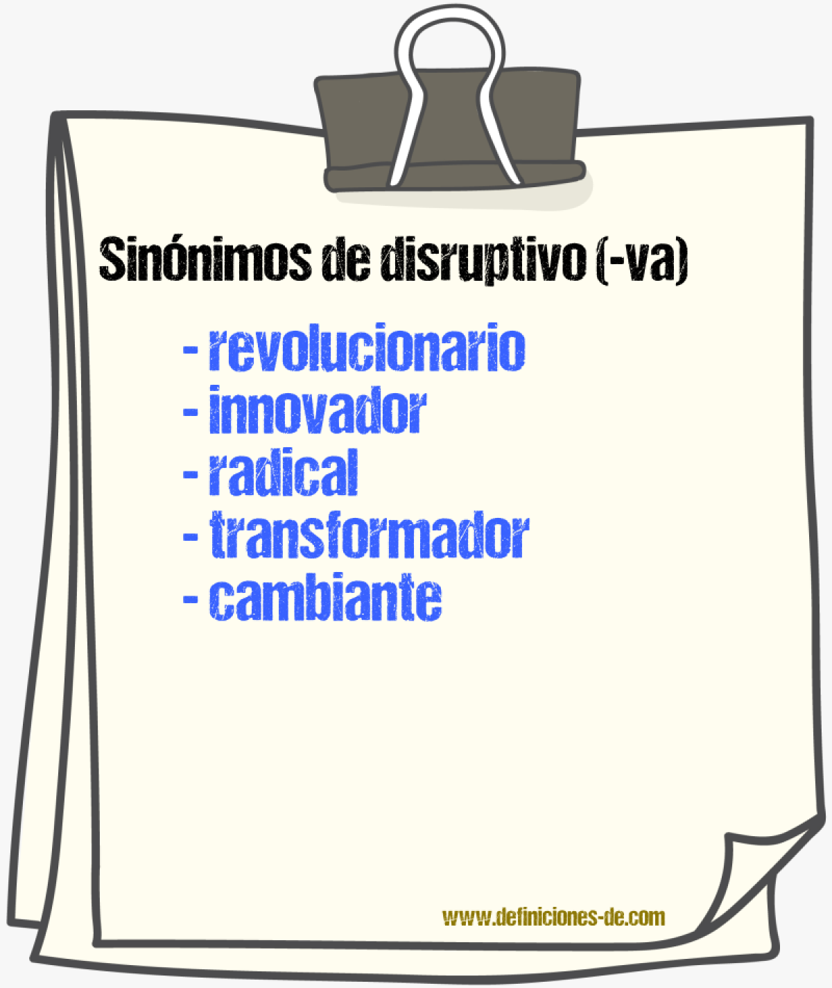 Sinnimos de disruptivo