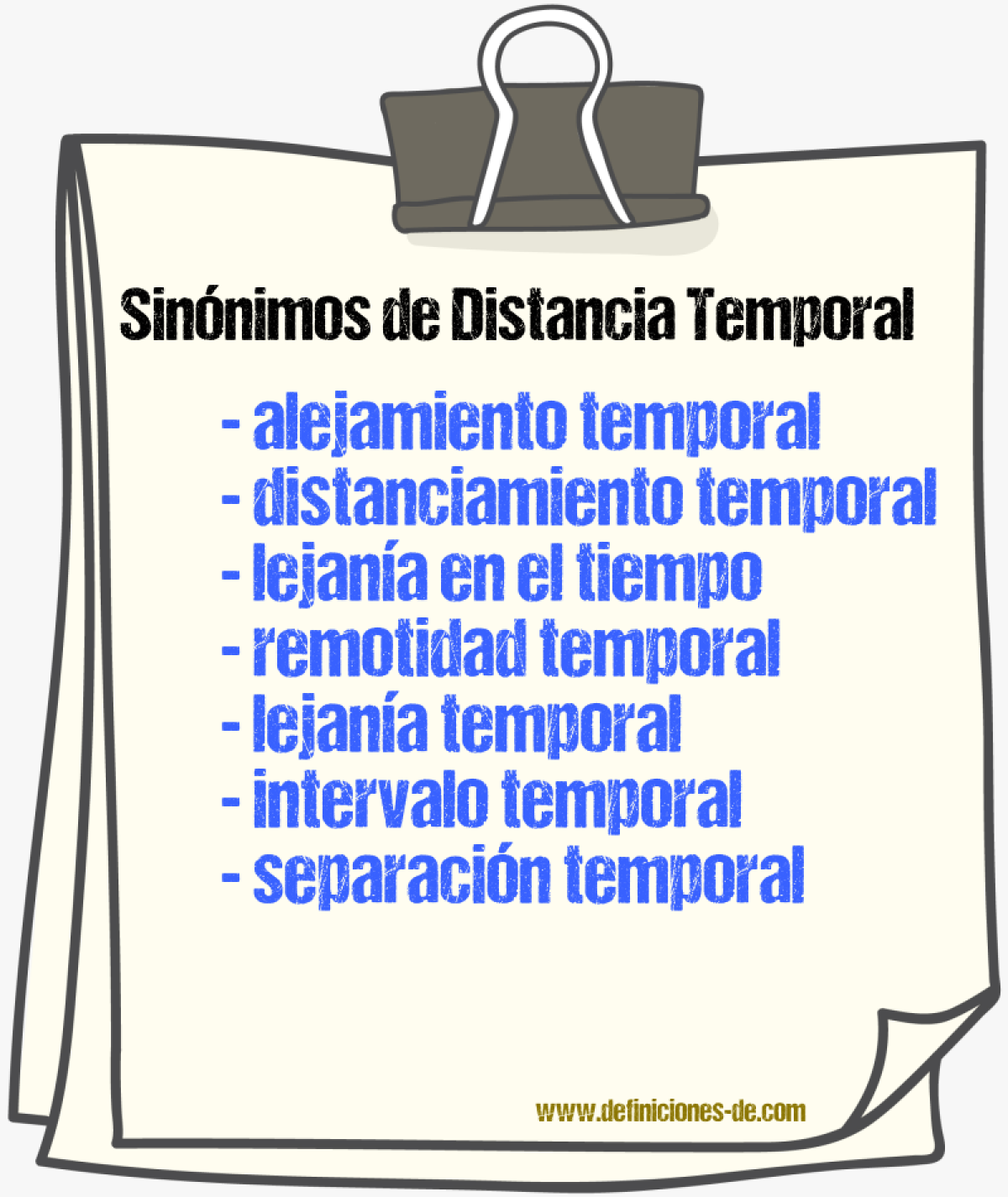Sinónimos de distancia temporal