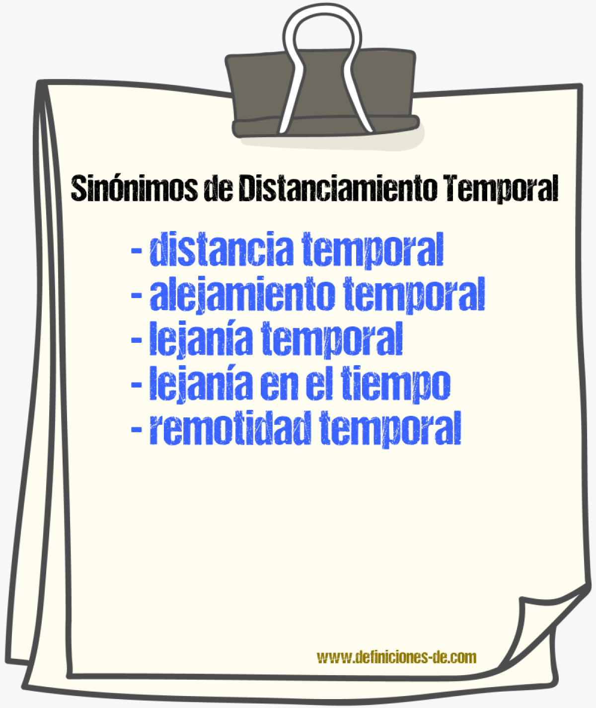 Sinónimos de distanciamiento temporal