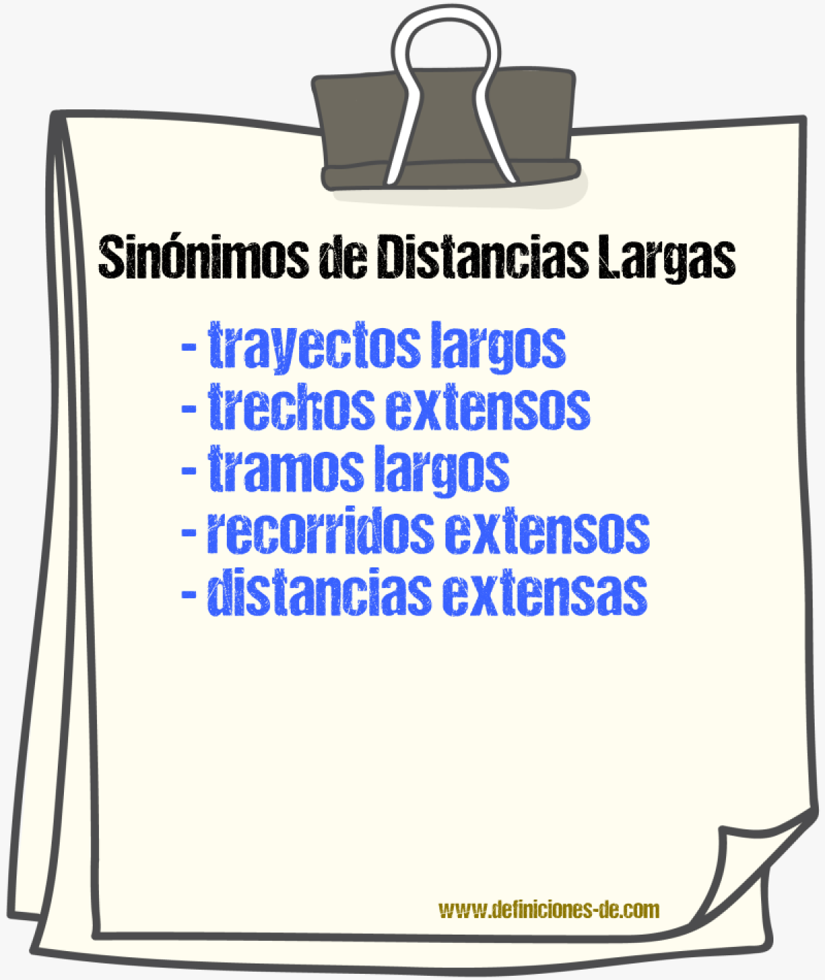Sinónimos de distancias largas