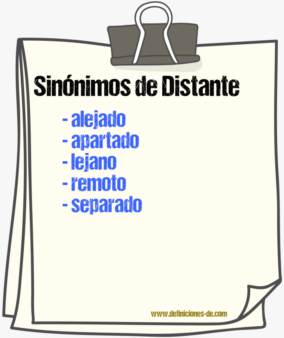 Sinnimos de distante