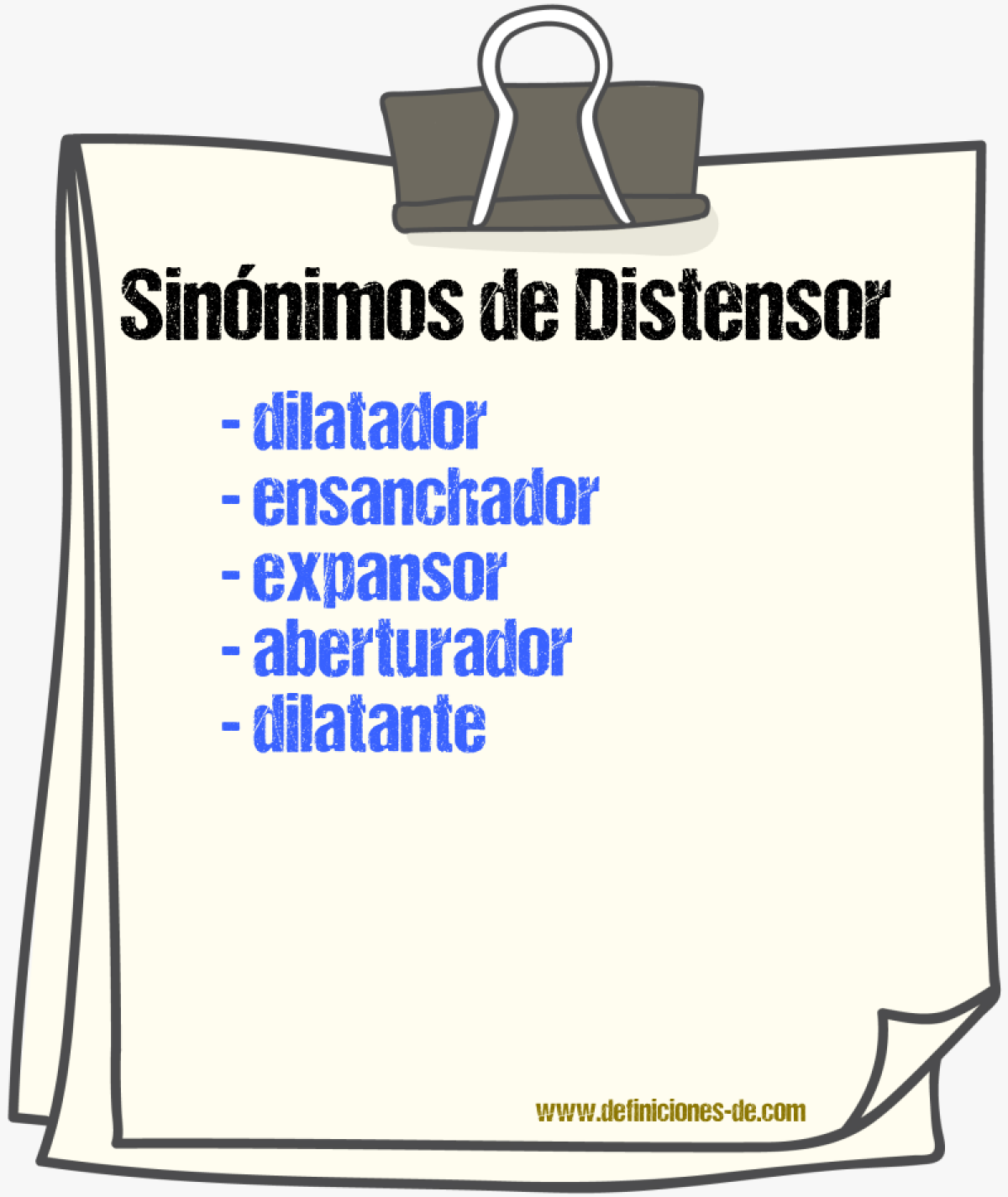 Sinónimos de distensor