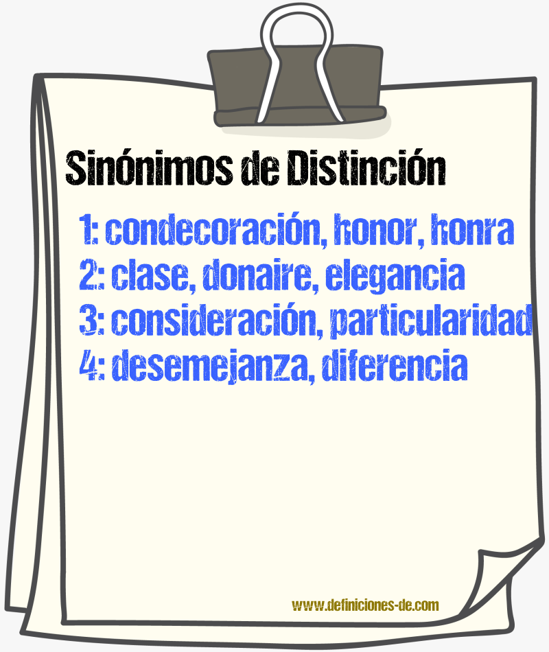 Sinnimos de distincin