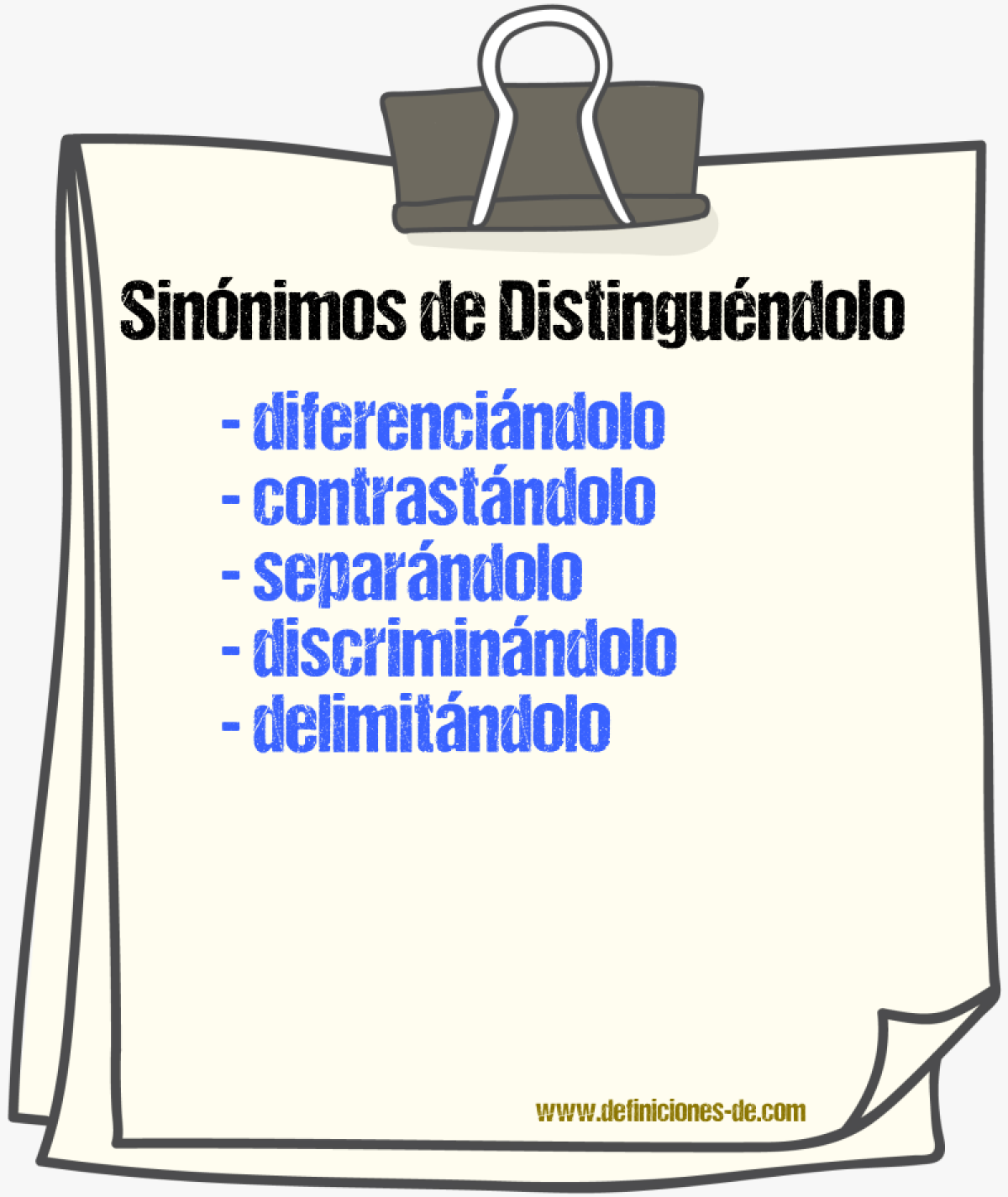 Sinónimos de distinguéndolo