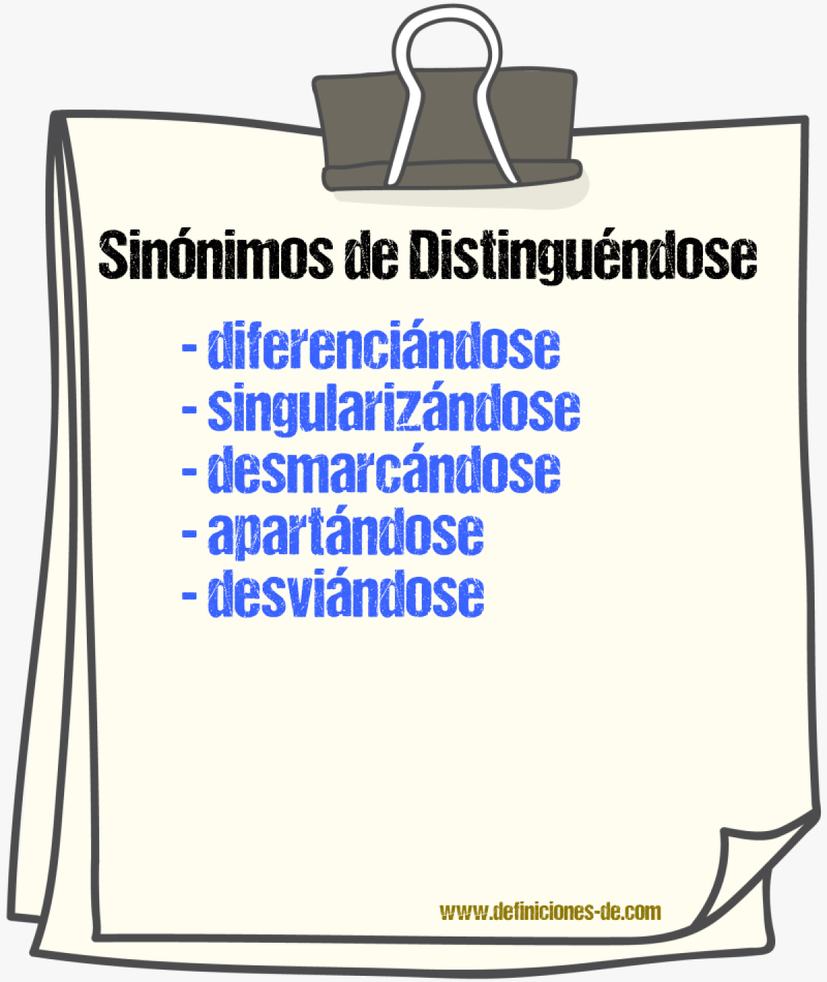 Sinónimos de distinguéndose