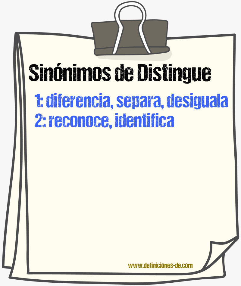 Sinónimos de distingue