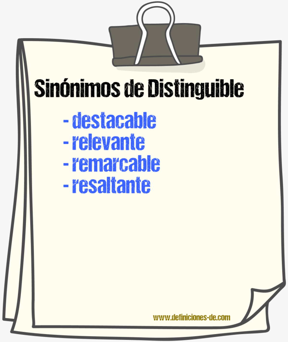 Sinnimos de distinguible