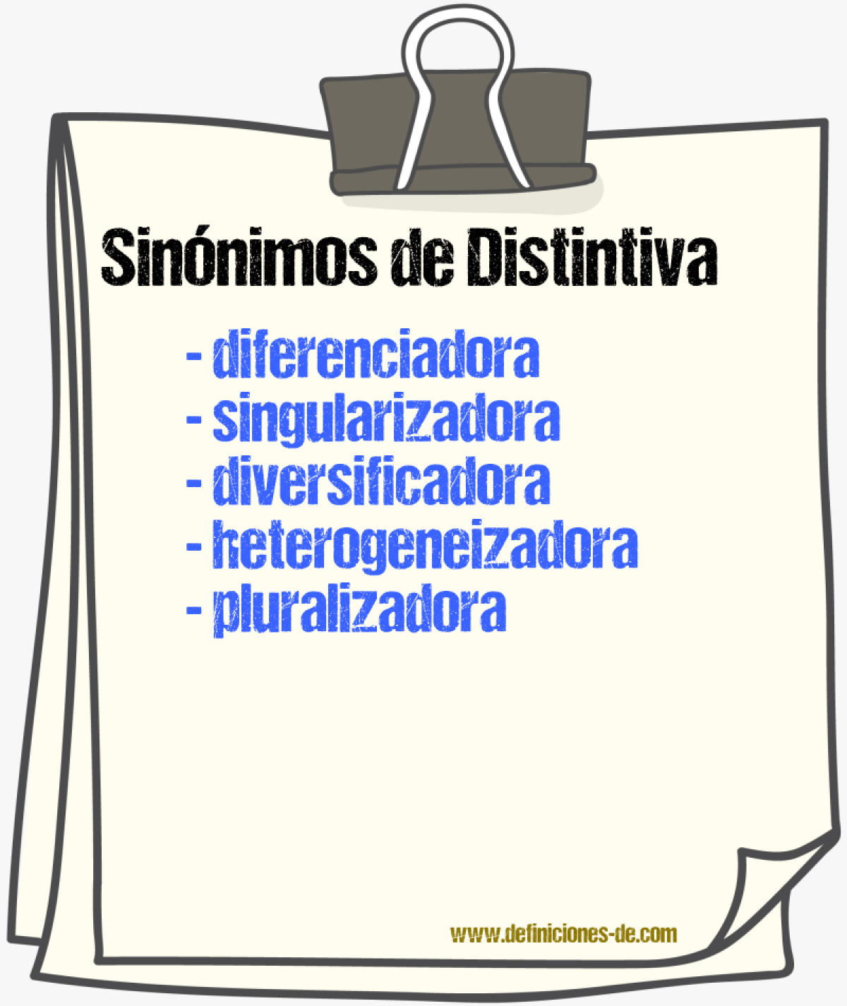 Sinónimos de distintiva