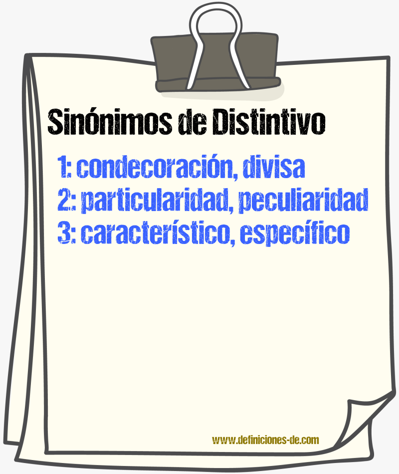 Sinnimos de distintivo