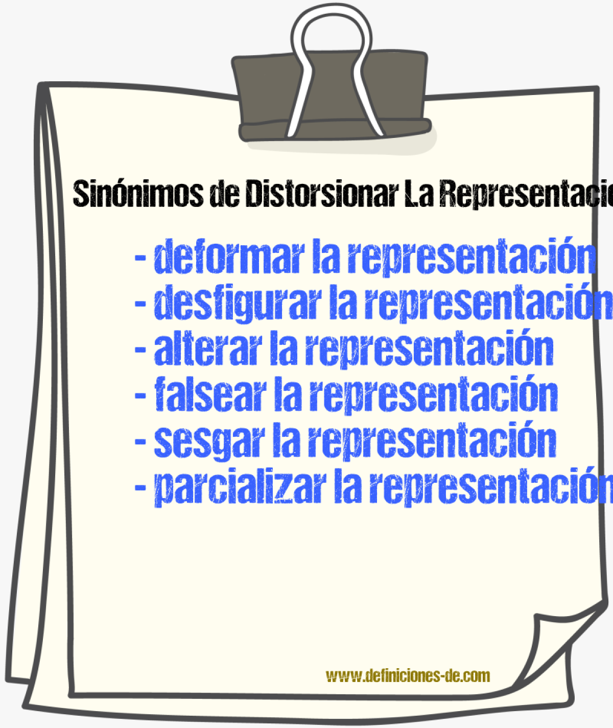 Sinónimos de distorsionar la representación