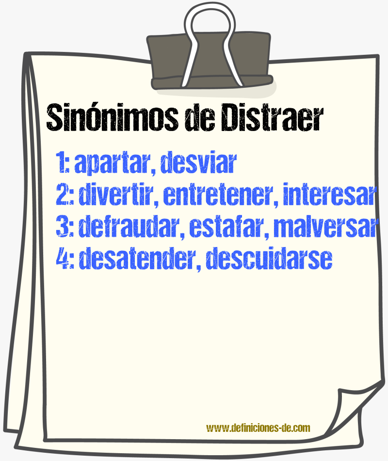 Sinnimos de distraer