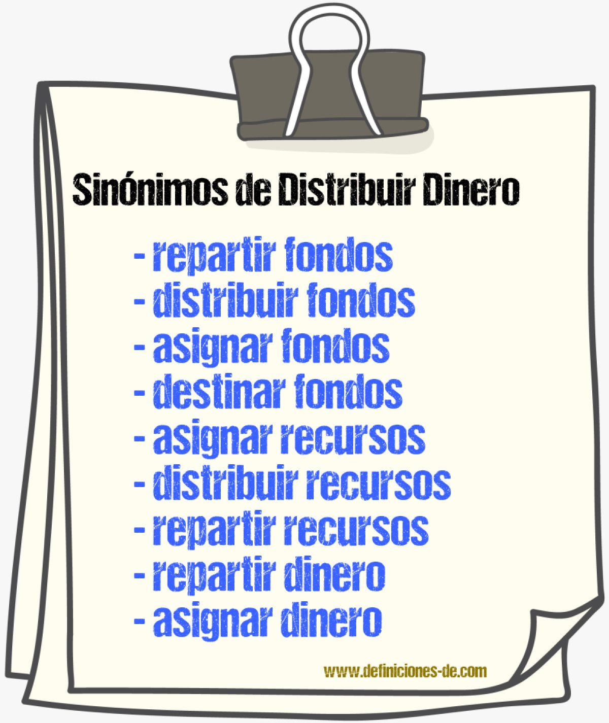 Sinónimos de distribuir dinero