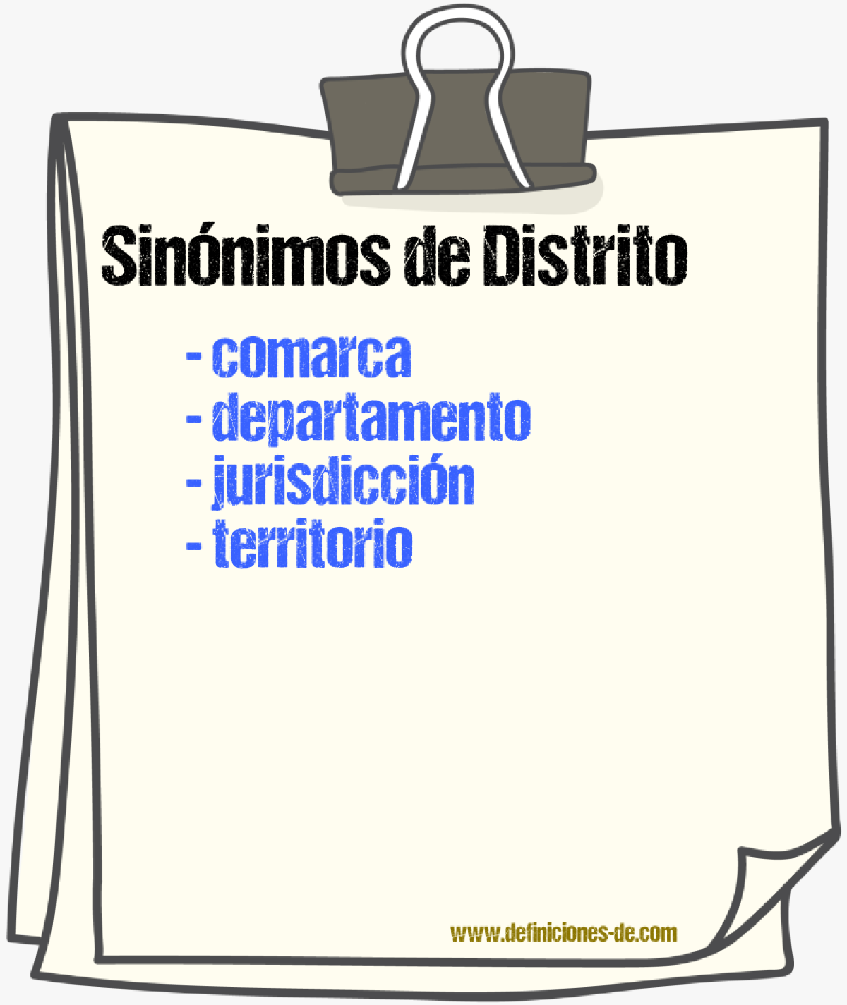 Sinónimos de distrito