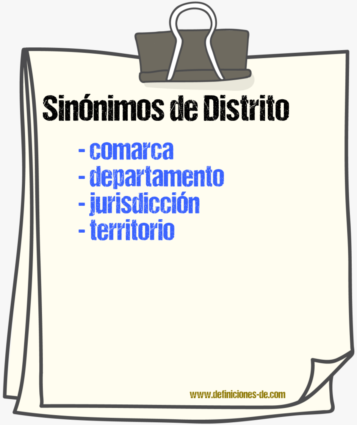 Sinnimos de distrito