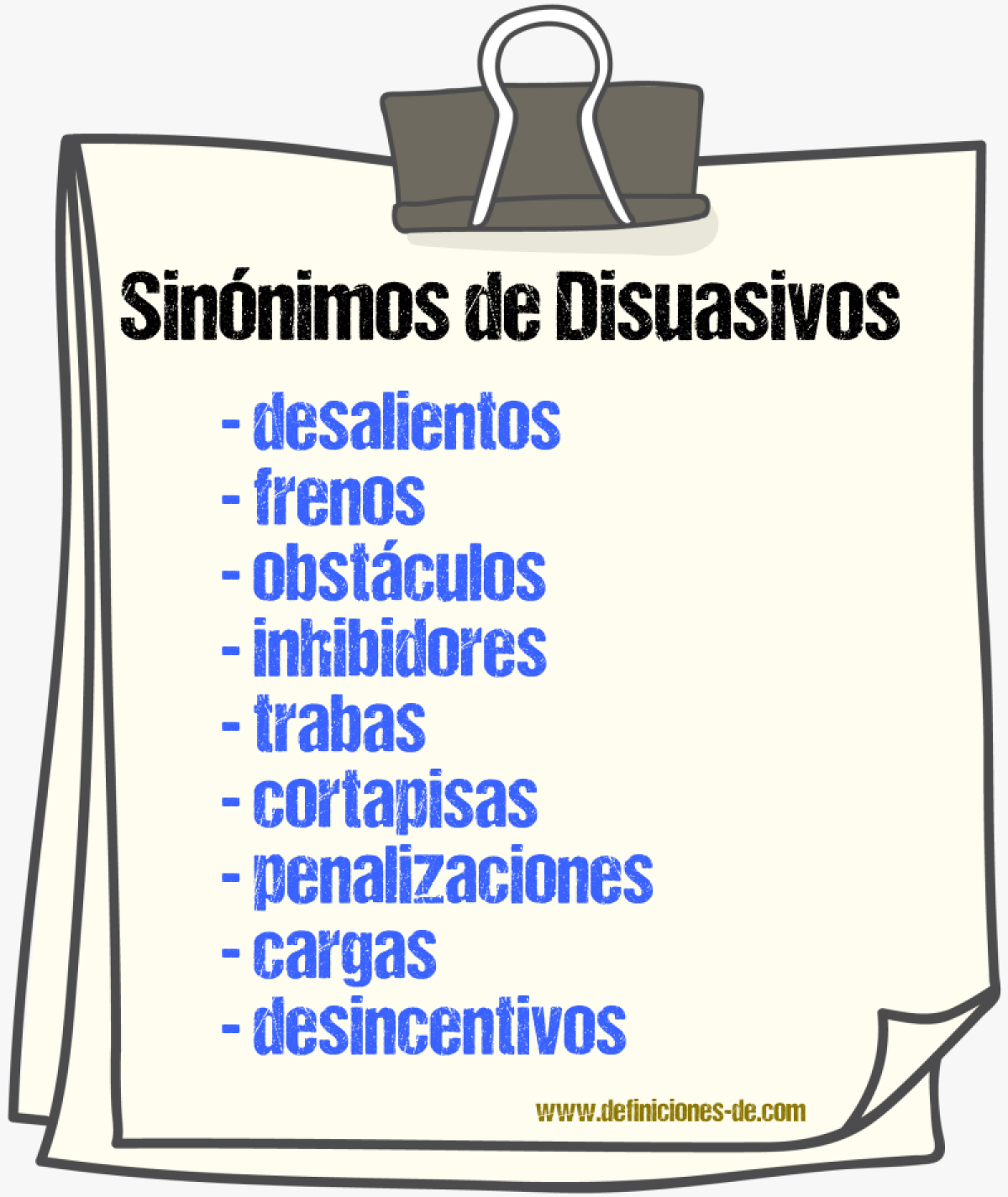 Sinónimos de disuasivos