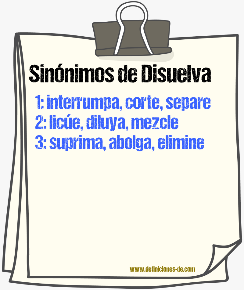 Sinónimos de disuelva
