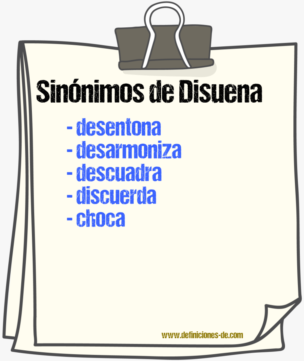 Sinónimos de disuena