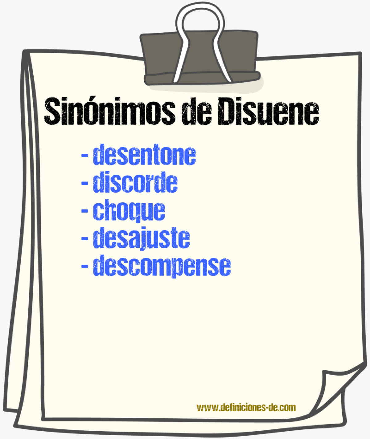 Sinónimos de disuene