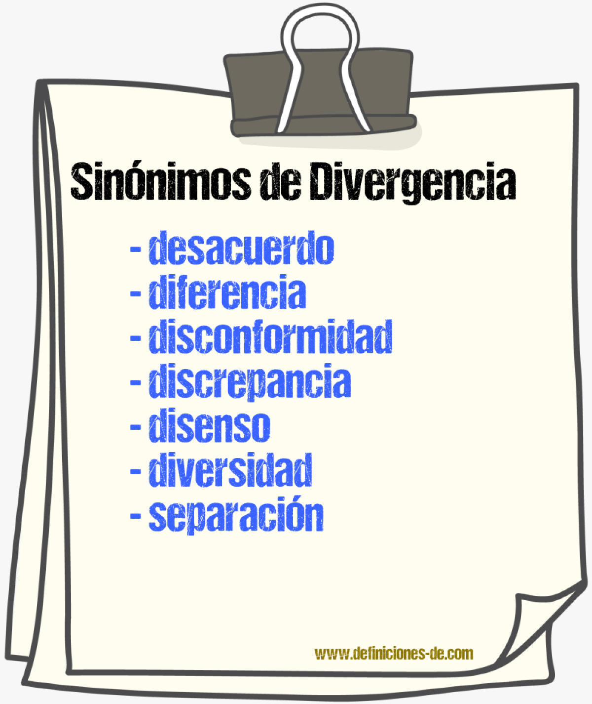 Sinnimos de divergencia