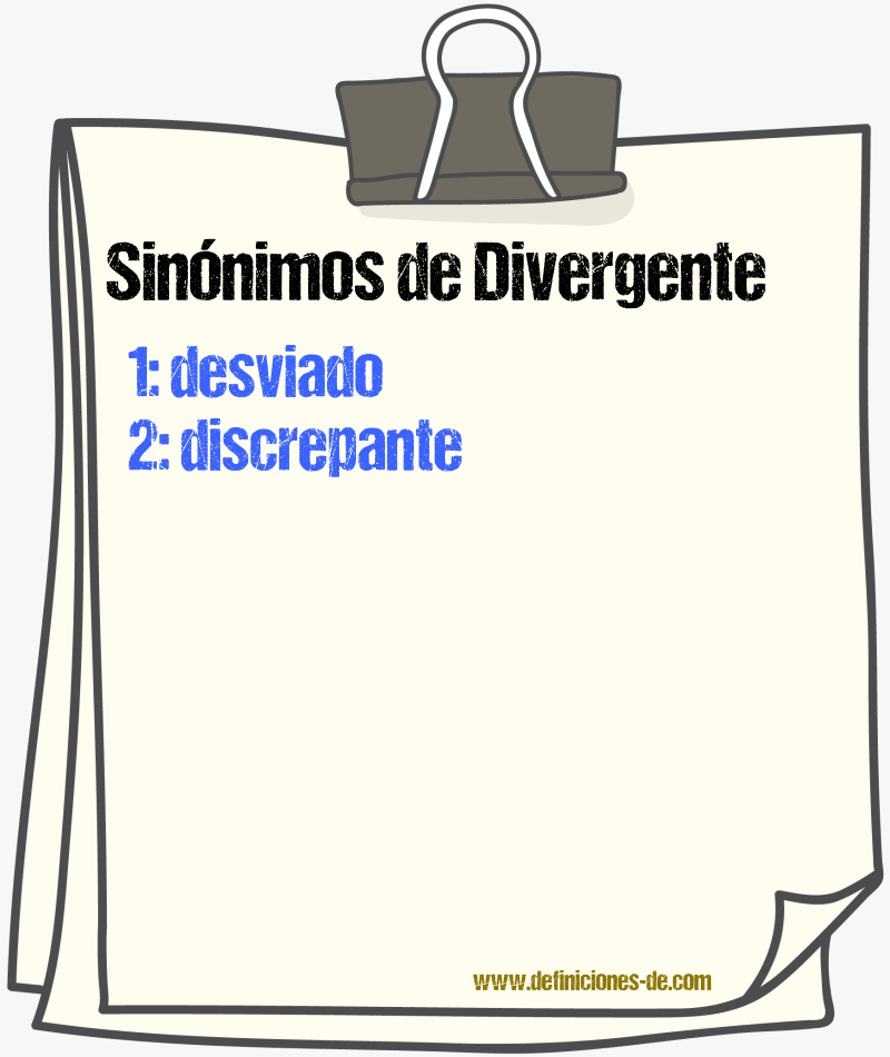 Sinnimos de divergente