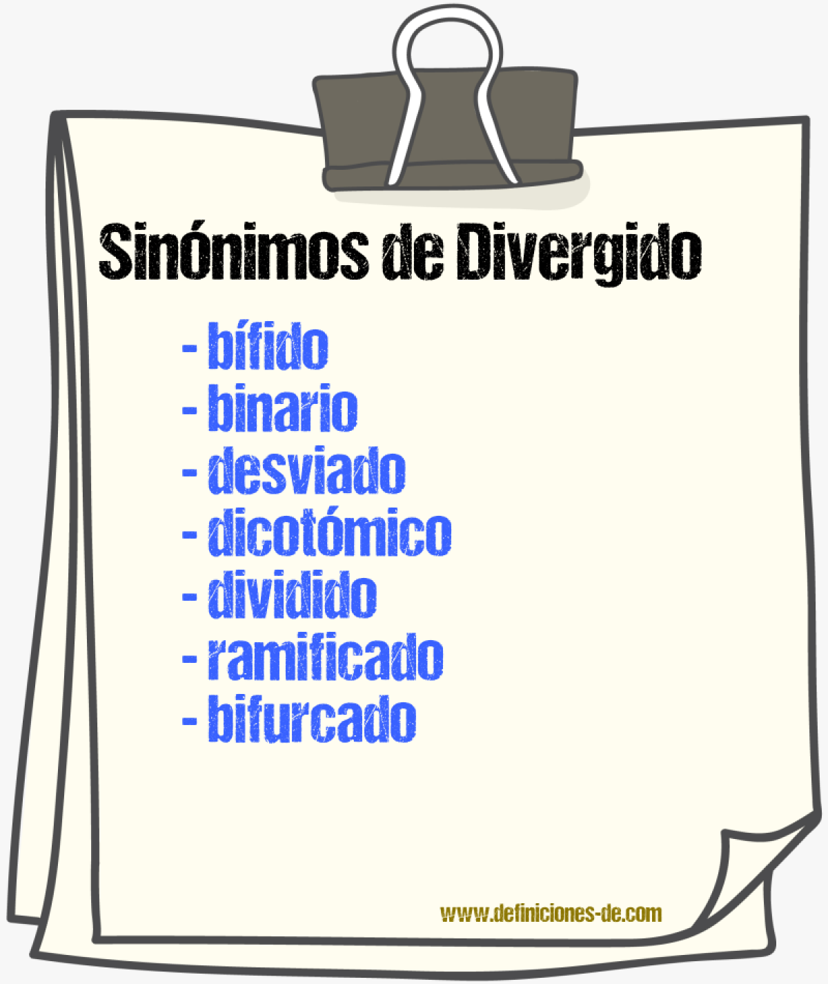 Sinnimos de divergido