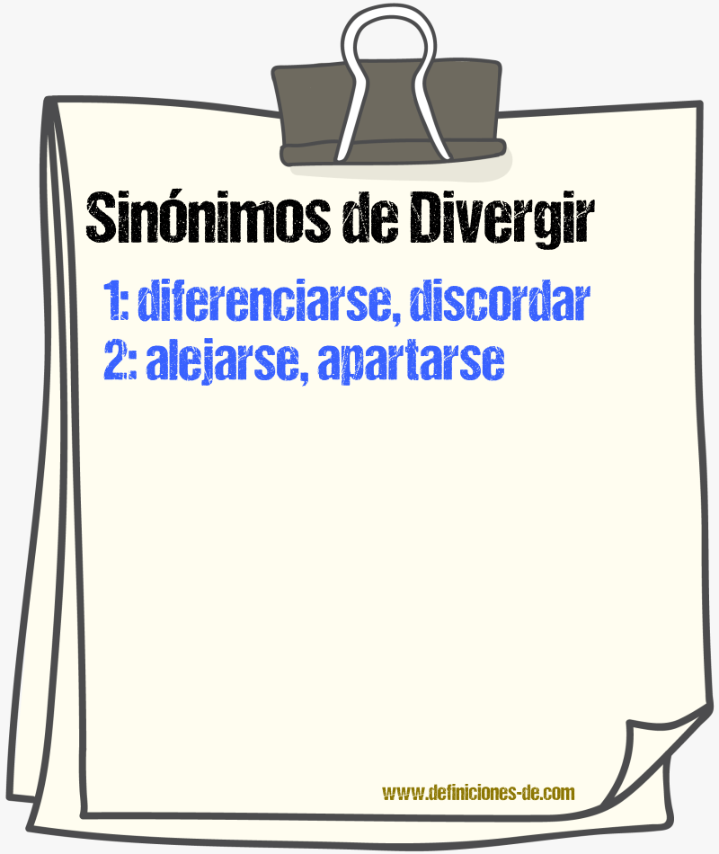 Sinnimos de divergir