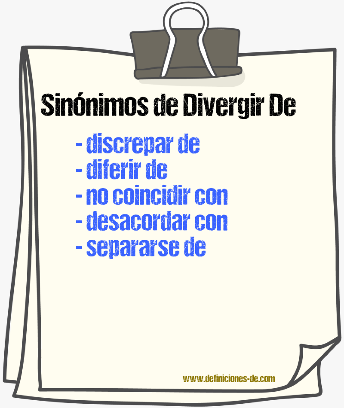 Sinónimos de divergir de